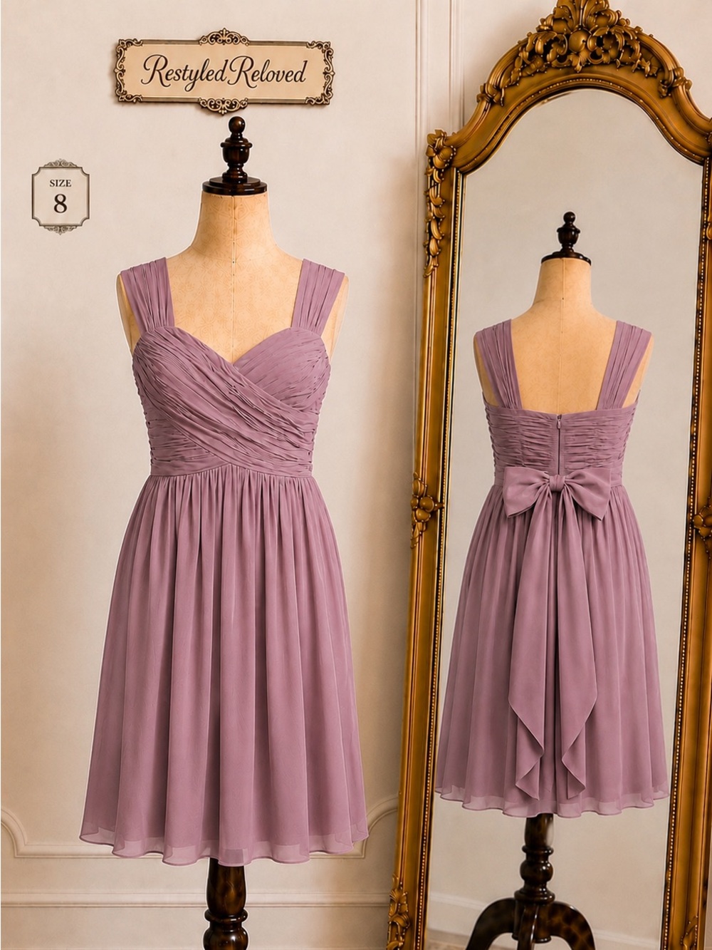 Azazie Angie A-Line Chiffon Dress – Wisteria – Women’s A8 (US 8 / Medium)